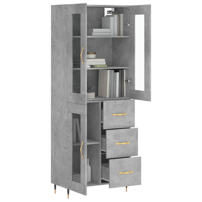 vidaXL Highboard Concrete Grey 69,5x34x180 cm Engineered Wood