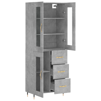 vidaXL Highboard Concrete Grey 69,5x34x180 cm Engineered Wood