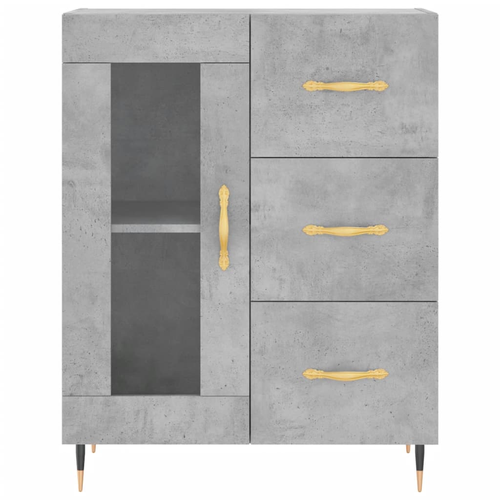 vidaXL Highboard Concrete Grey 69,5x34x180 cm Engineered Wood