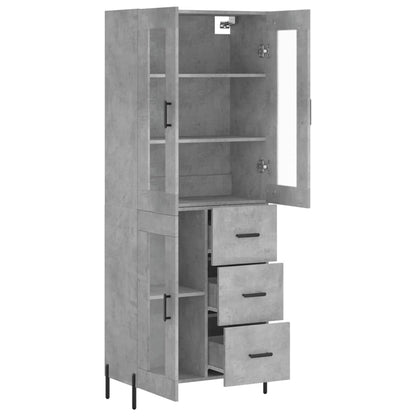 vidaXL Highboard Concrete Grey 69,5x34x180 cm Engineered Wood