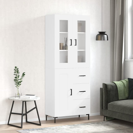 vidaXL Highboard White 69.5x34x180 cm Engineered Wood