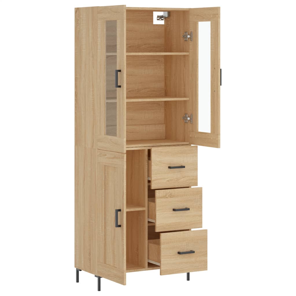 vidaXL Highboard Sonoma Oak 69.5x34x180 cm Engineered Wood
