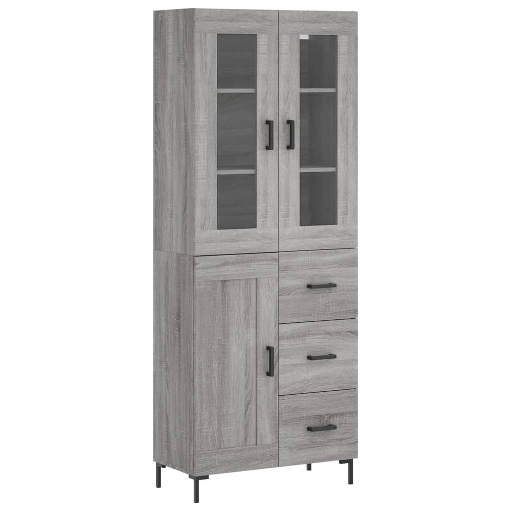 vidaXL Highboard Grey Sonoma 69,5x34x180 cm Engineered Wood