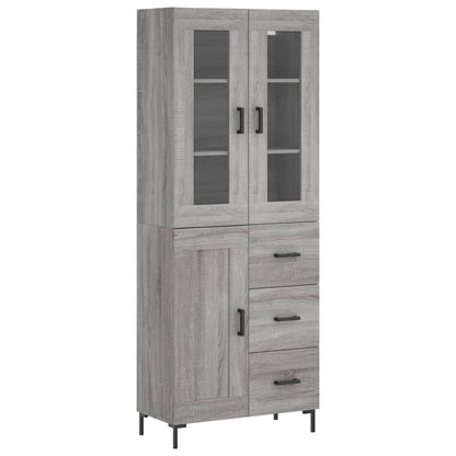 vidaXL Highboard Grey Sonoma 69,5x34x180 cm Engineered Wood