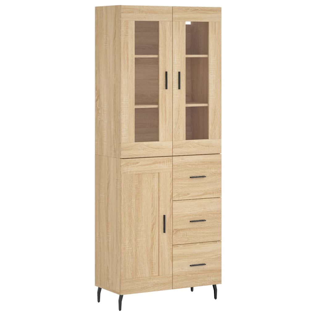 vidaXL Highboard Sonoma Oak 69,5x34x180 cm Engineered Wood