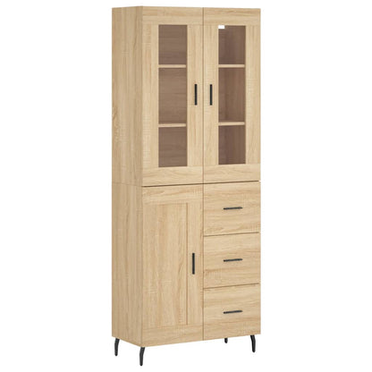 vidaXL Highboard Sonoma Oak 69,5x34x180 cm Engineered Wood