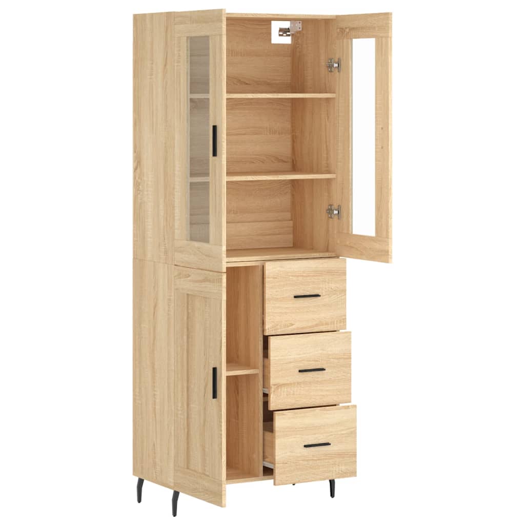 vidaXL Highboard Sonoma Oak 69,5x34x180 cm Engineered Wood