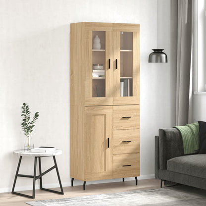 vidaXL Highboard Sonoma Oak 69,5x34x180 cm Engineered Wood