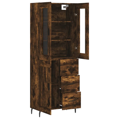 vidaXL Highboard Smoked Oak 69,5x34x180 cm Engineered Wood