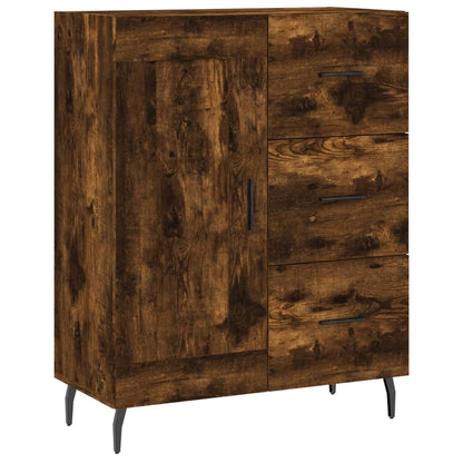 vidaXL Highboard Smoked Oak 69,5x34x180 cm Engineered Wood