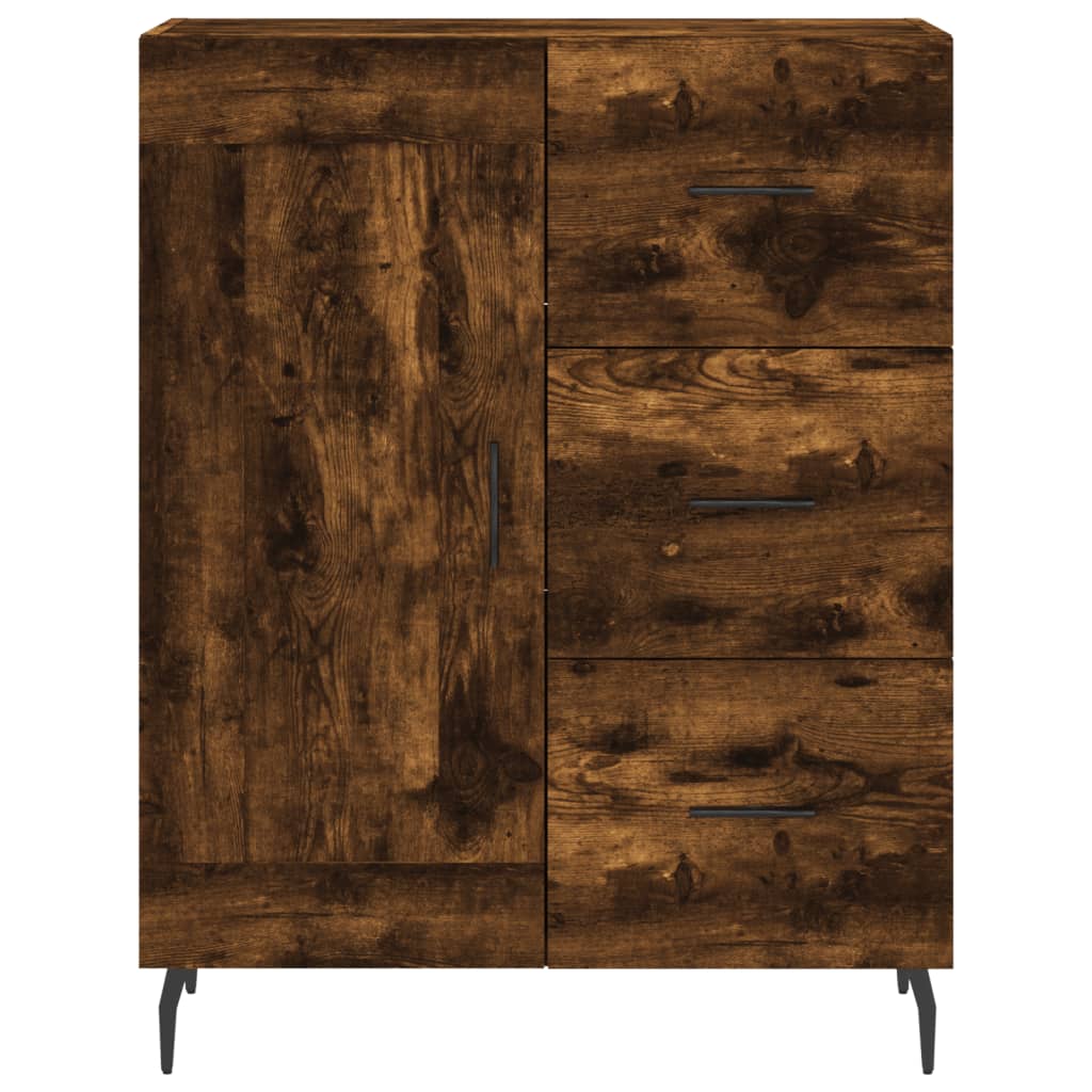 vidaXL Highboard Smoked Oak 69,5x34x180 cm Engineered Wood