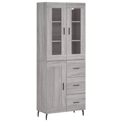 vidaXL Highboard Grey Sonoma 69,5x34x180 cm Engineered Wood
