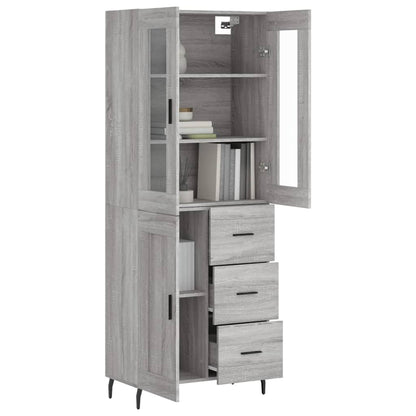vidaXL Highboard Grey Sonoma 69,5x34x180 cm Engineered Wood