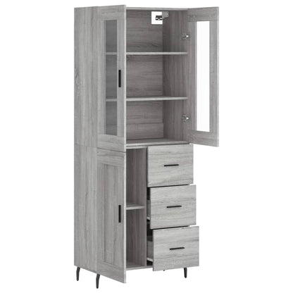 vidaXL Highboard Grey Sonoma 69,5x34x180 cm Engineered Wood