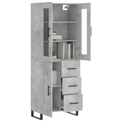 vidaXL Highboard Concrete Grey 69.5x34x180 cm Engineered Wood