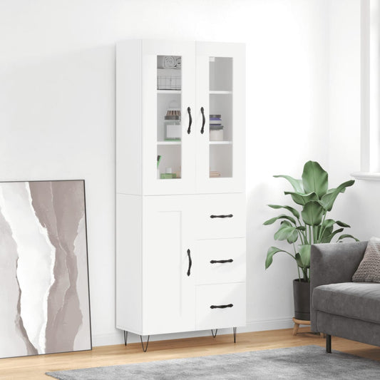 vidaXL Highboard White 69.5x34x180 cm Engineered Wood