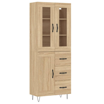 vidaXL Highboard Sonoma Oak 69,5x34x180 cm Engineered Wood