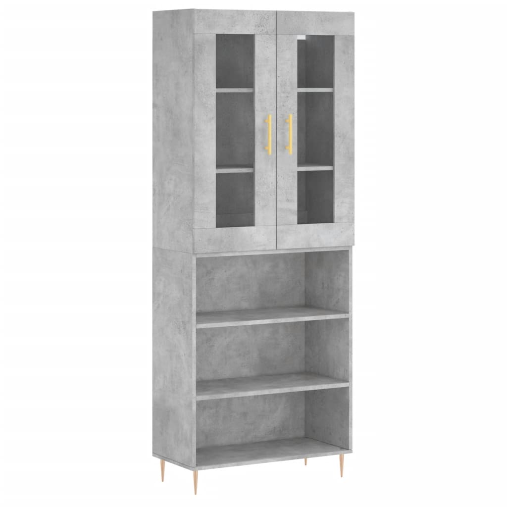 vidaXL Highboard Concrete Grey 69,5x34x180 cm Engineered Wood