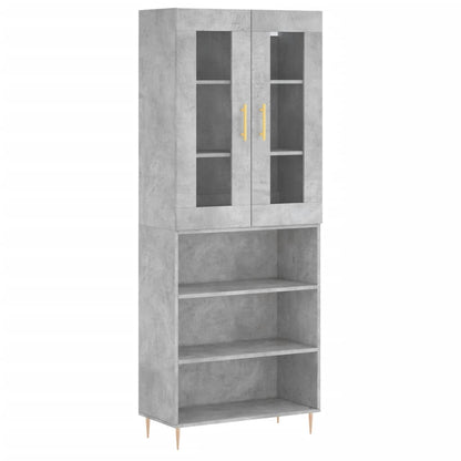 vidaXL Highboard Concrete Grey 69,5x34x180 cm Engineered Wood