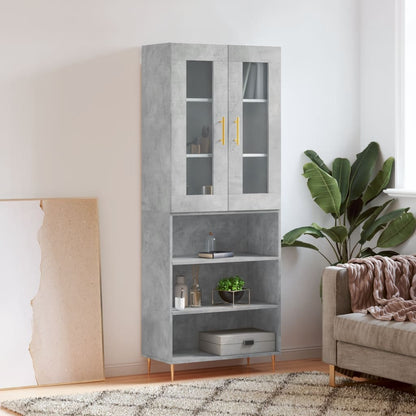 vidaXL Highboard Concrete Grey 69,5x34x180 cm Engineered Wood