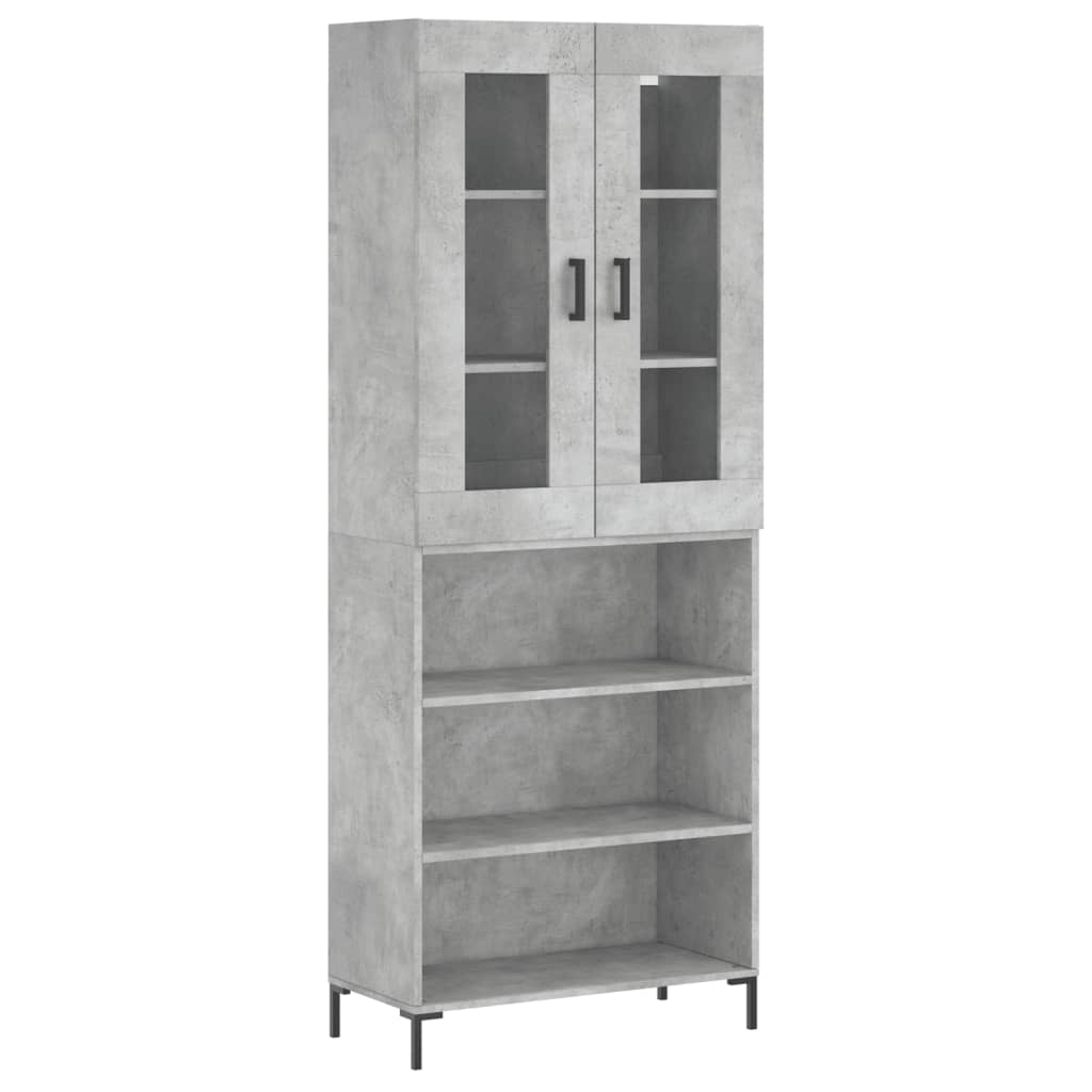 vidaXL Highboard Concrete Grey 69,5x34x180 cm Engineered Wood