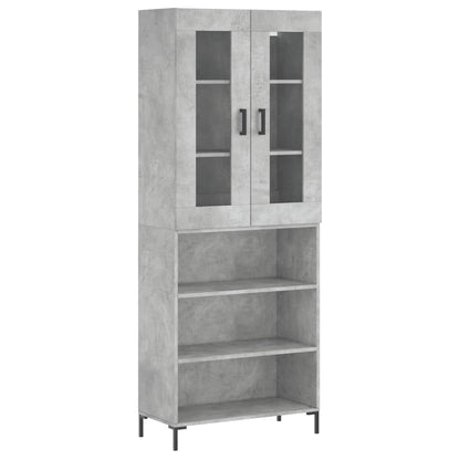 vidaXL Highboard Concrete Grey 69,5x34x180 cm Engineered Wood