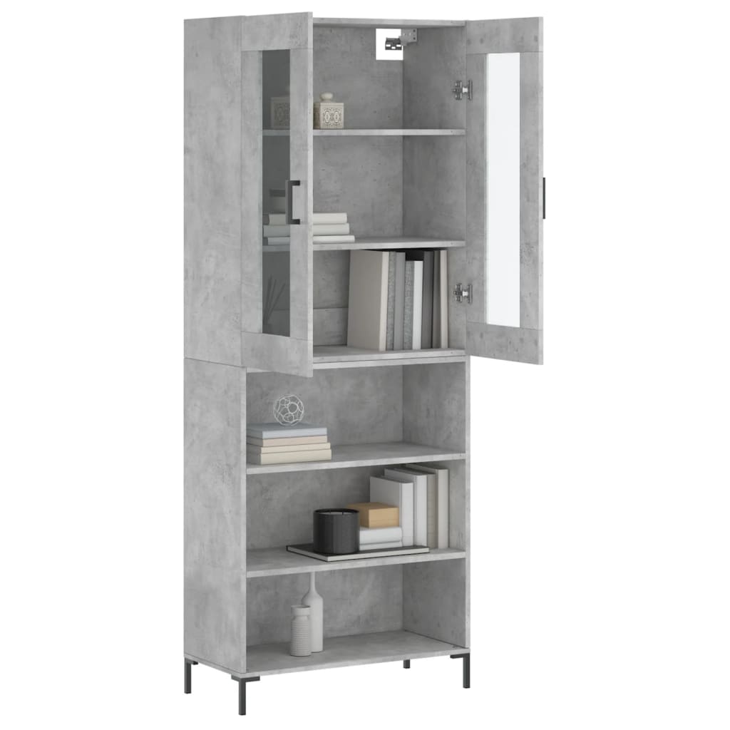vidaXL Highboard Concrete Grey 69,5x34x180 cm Engineered Wood