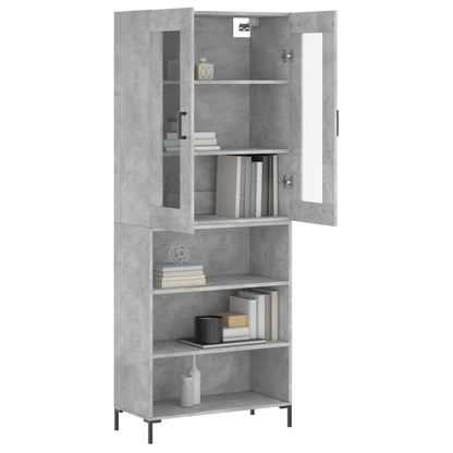 vidaXL Highboard Concrete Grey 69,5x34x180 cm Engineered Wood