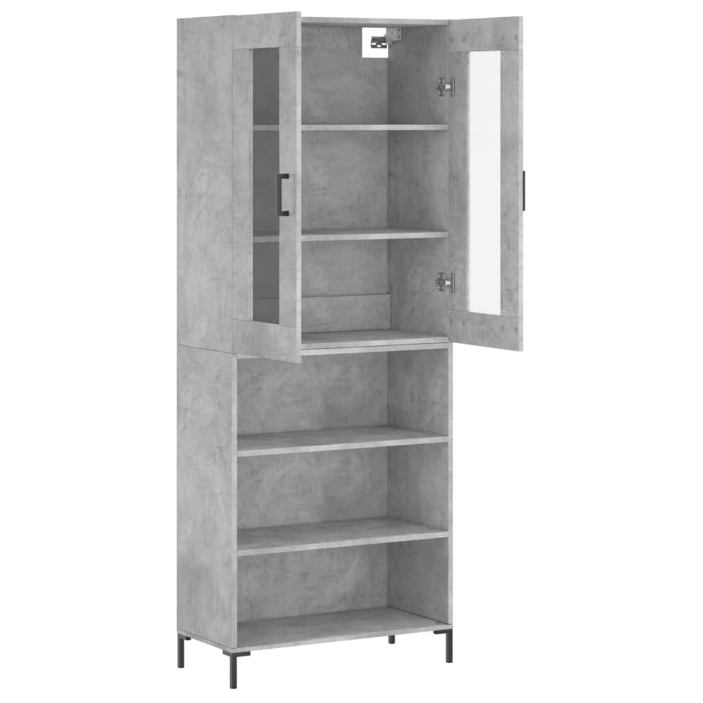 vidaXL Highboard Concrete Grey 69,5x34x180 cm Engineered Wood