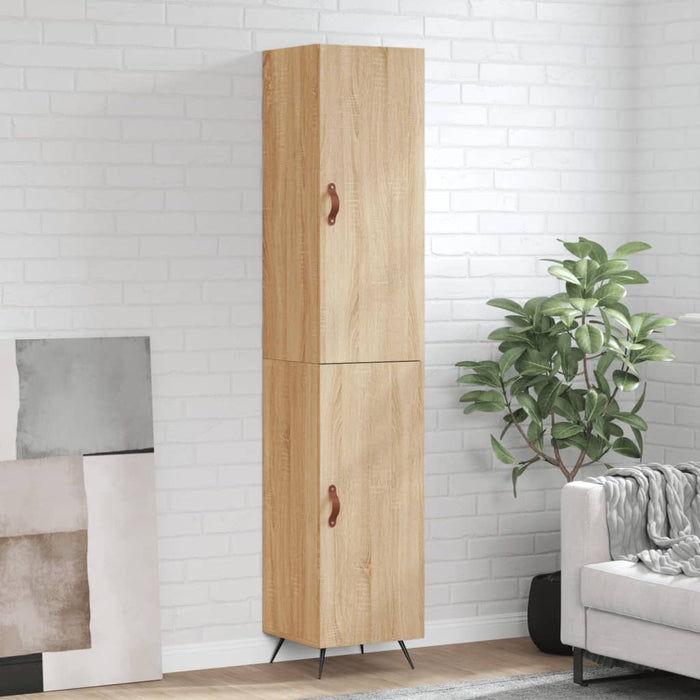 vidaXL Highboard Sonoma Oak 34.5x34x180 cm Engineered Wood