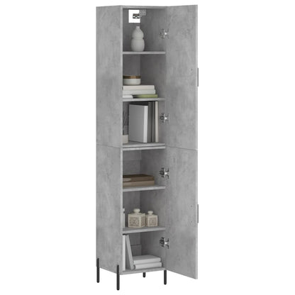vidaXL Highboard Concrete Grey 34,5x34x180 cm Engineered Wood