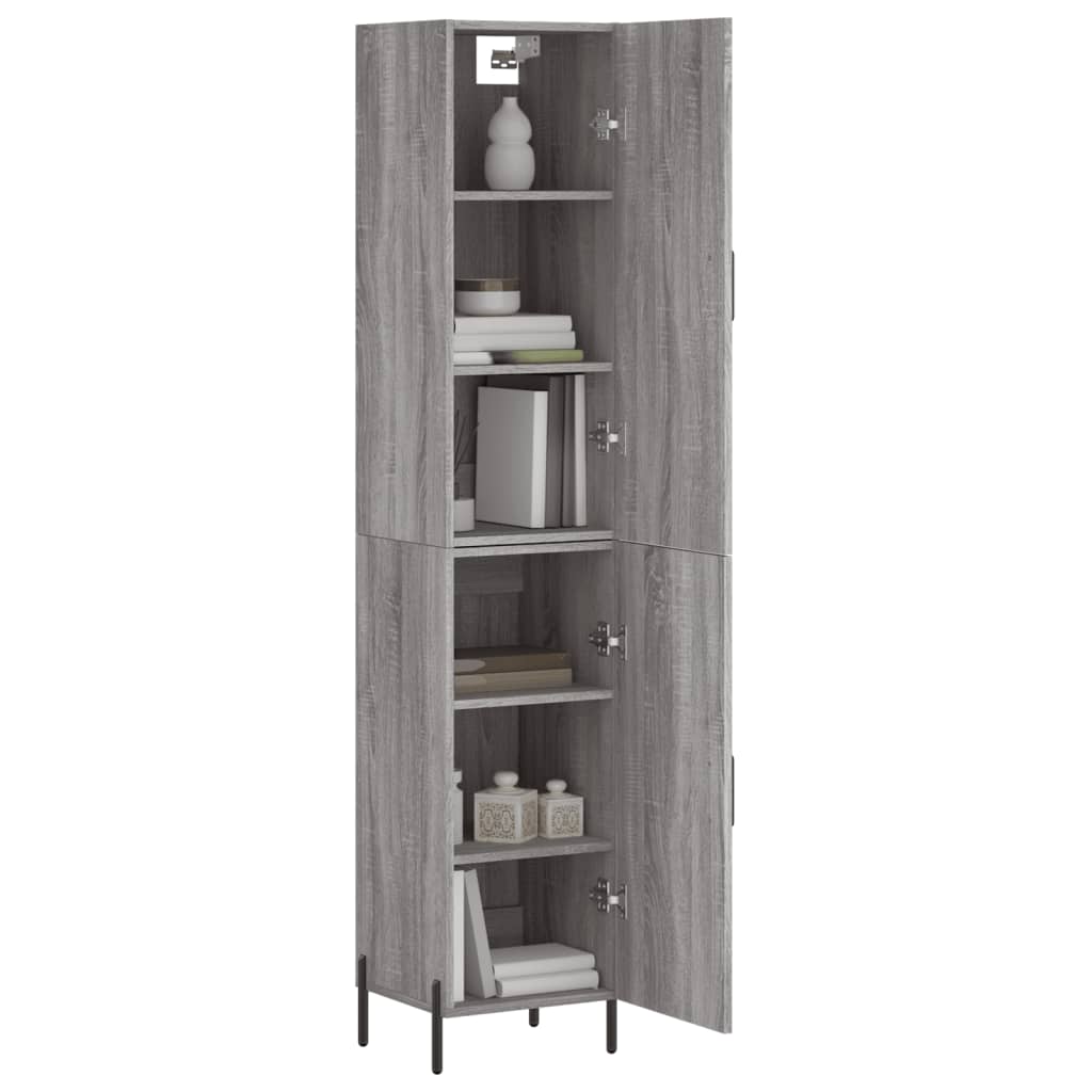 vidaXL Highboard Grey Sonoma 34.5x34x180 cm Engineered Wood