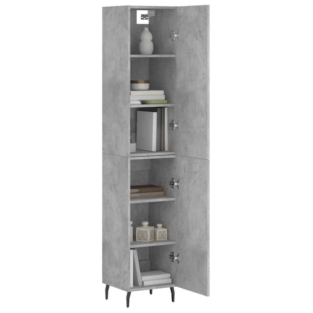 vidaXL Highboard Concrete Grey 34,5x34x180 cm Engineered Wood