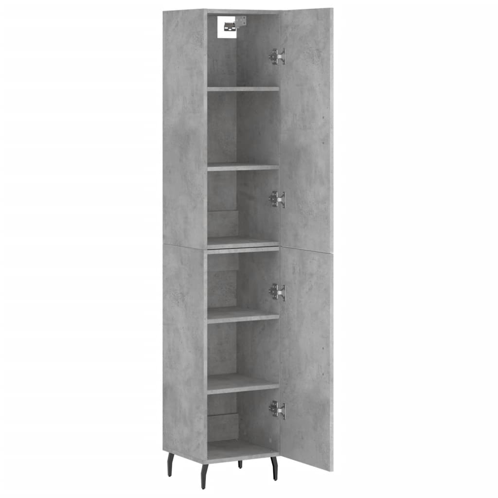 vidaXL Highboard Concrete Grey 34,5x34x180 cm Engineered Wood