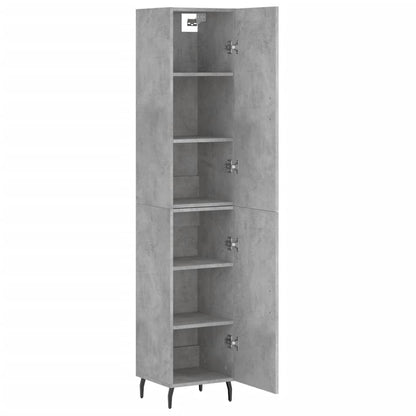 vidaXL Highboard Concrete Grey 34,5x34x180 cm Engineered Wood
