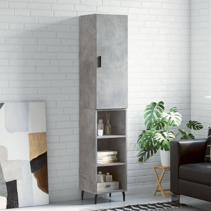 vidaXL Highboard Concrete Grey 34,5x34x180 cm Engineered Wood