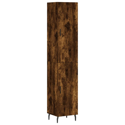 vidaXL Highboard Smoked Oak 34,5x34x180 cm Engineered Wood