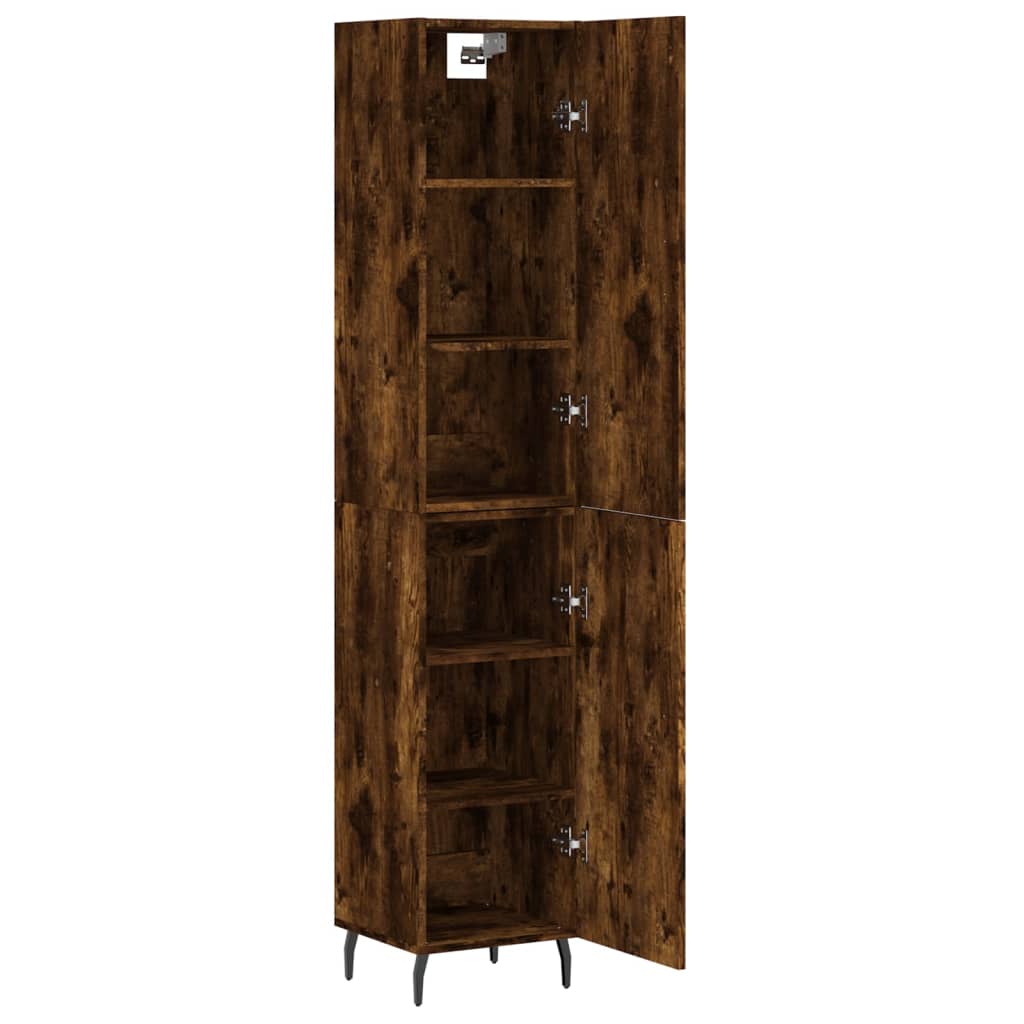 vidaXL Highboard Smoked Oak 34.5x34x180 cm Engineered Wood