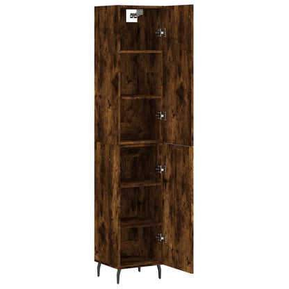 vidaXL Highboard Smoked Oak 34.5x34x180 cm Engineered Wood