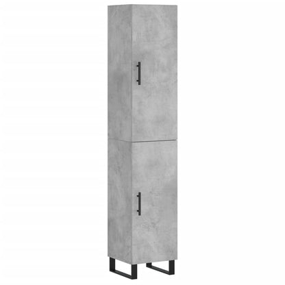 vidaXL Highboard Concrete Grey 34,5x34x180 cm Engineered Wood