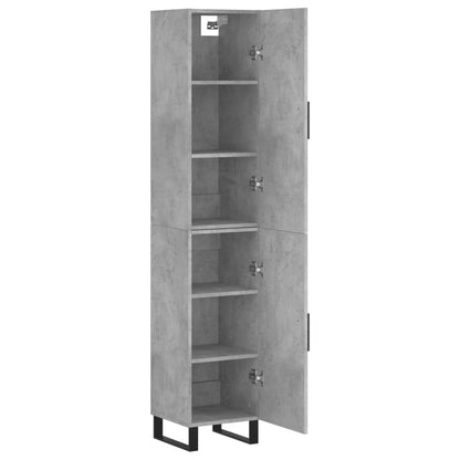 vidaXL Highboard Concrete Grey 34.5x34x180 cm Engineered Wood