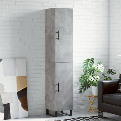 vidaXL Highboard Concrete Grey 34.5x34x180 cm Engineered Wood