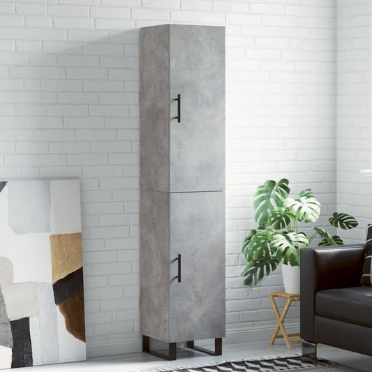 vidaXL Highboard Concrete Grey 34.5x34x180 cm Engineered Wood
