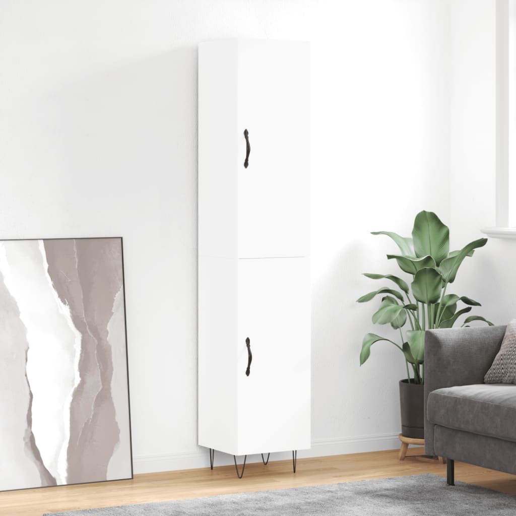 vidaXL Highboard White 34,5x34x180 cm Engineered Wood