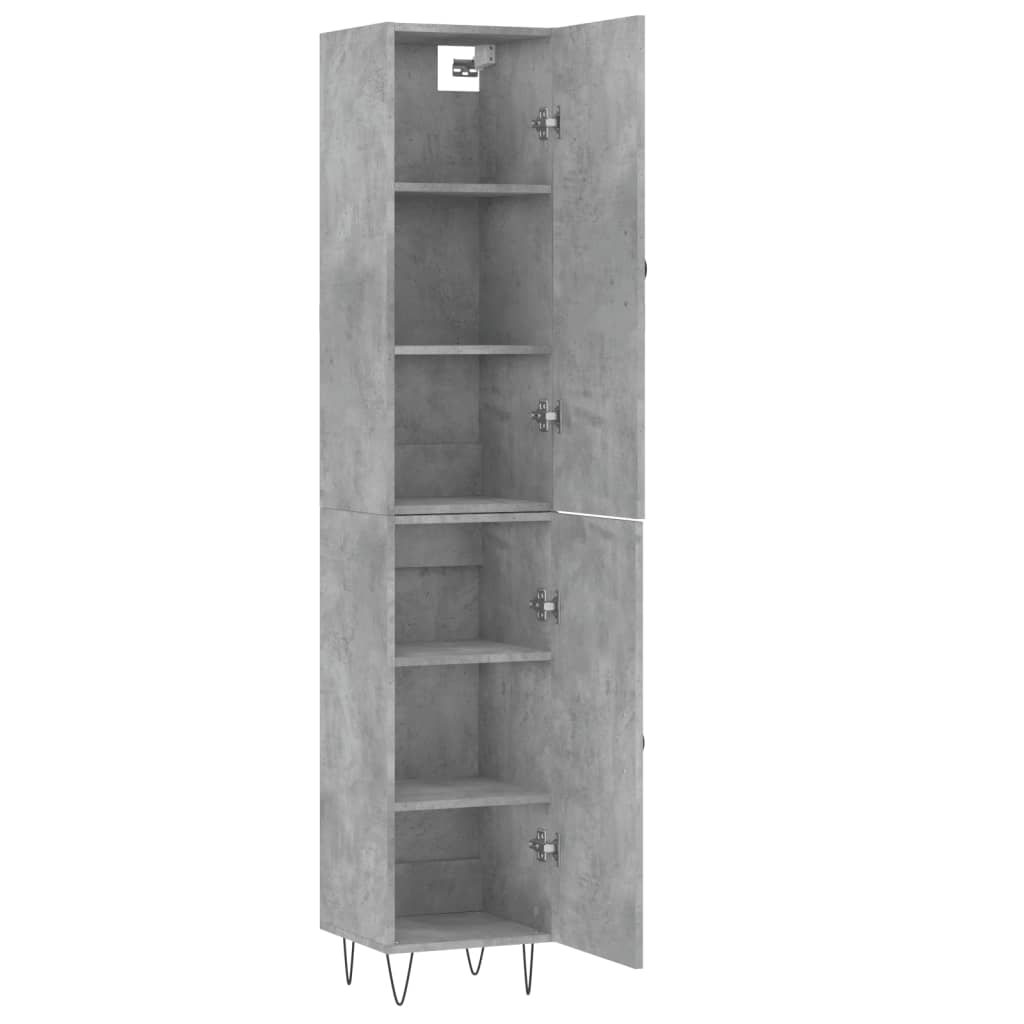 vidaXL Highboard Concrete Grey 34.5x34x180 cm Engineered Wood