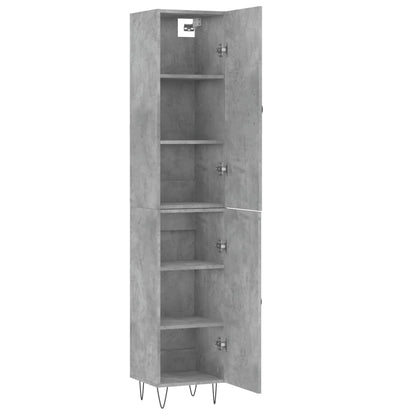 vidaXL Highboard Concrete Grey 34.5x34x180 cm Engineered Wood
