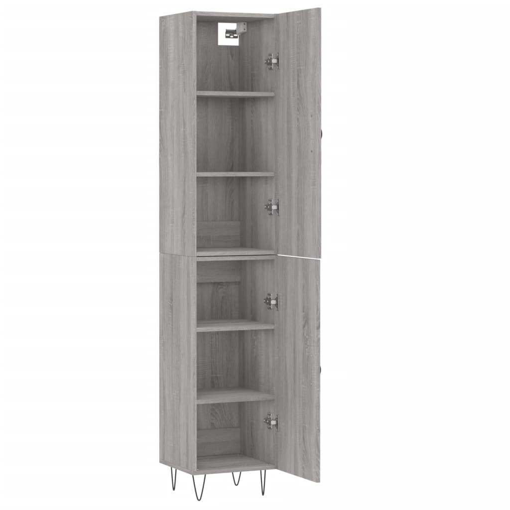 vidaXL Highboard Grey Sonoma 34.5x34x180 cm Engineered Wood