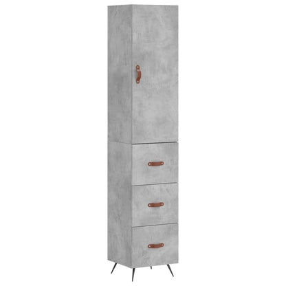 vidaXL Highboard Concrete Grey 34,5x34x180 cm Engineered Wood