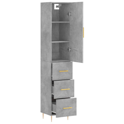 vidaXL Highboard Concrete Grey 34,5x34x180 cm Engineered Wood