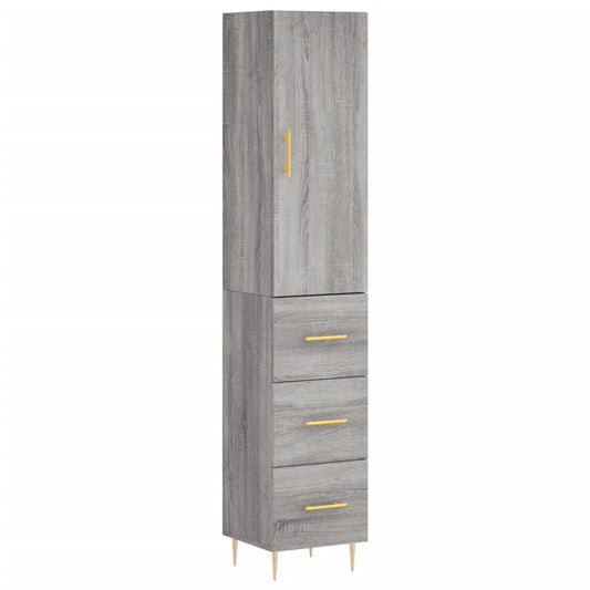 vidaXL Highboard Grey Sonoma 34.5x34x180 cm Engineered Wood